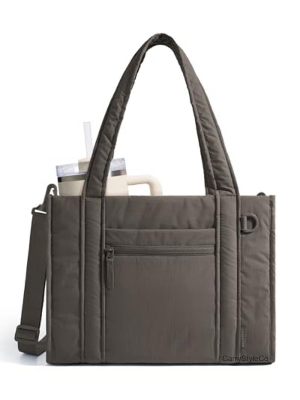 Quilted Crossbody Tote Bag Water-Resistant Fits 14in Laptop